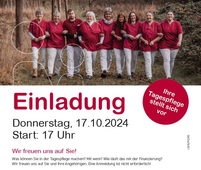 Einladung: Mook we gern – Ihre Tagespflege stellt sich vor