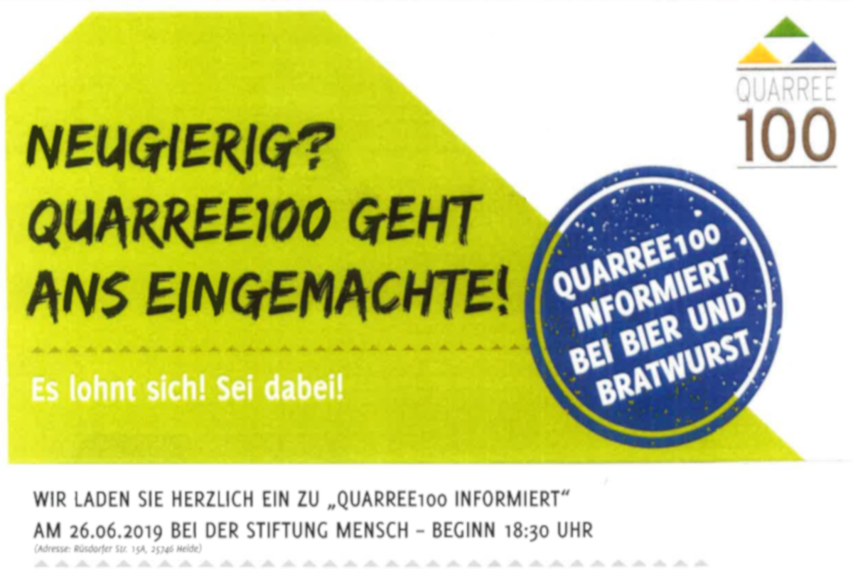 Quarree100 zu Gast bei der Stiftung Mensch