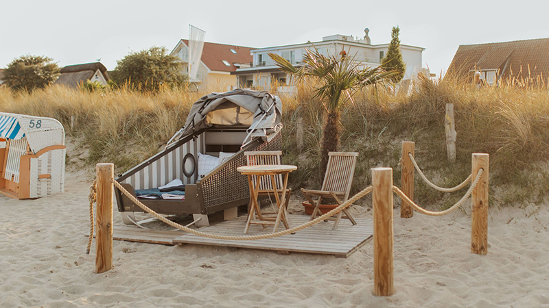 Schlafstrandkorb der Stiftung Mensch