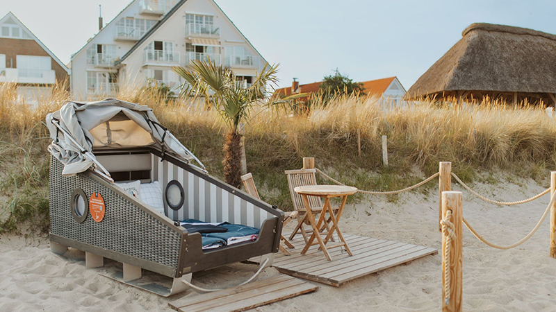 Schlafstrandkorb der Stiftung Mensch