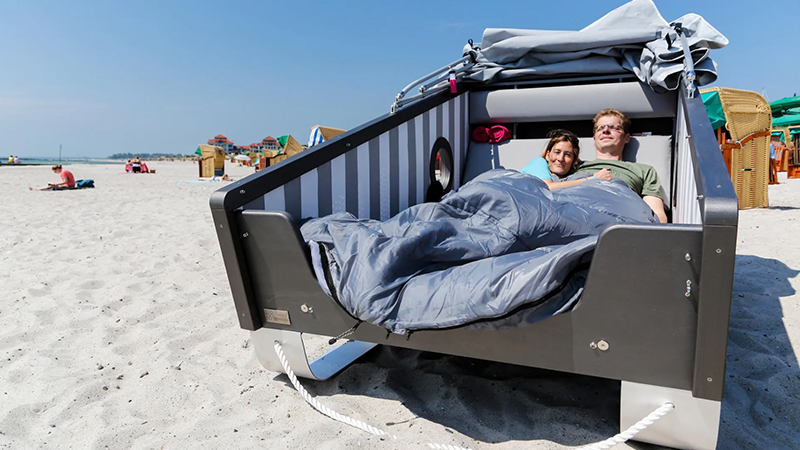 Schlafstrandkorb der Stiftung Mensch